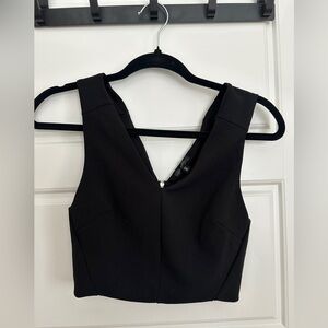 Dynamite Black Fitted Crop Tank Top